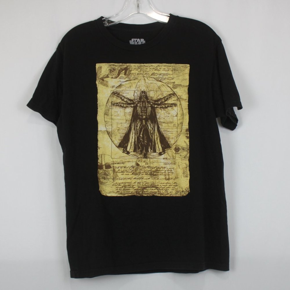 Star Wars Darth Vader Da Vinci Art Short Sleeve Shirt Color: Black  Size: MD